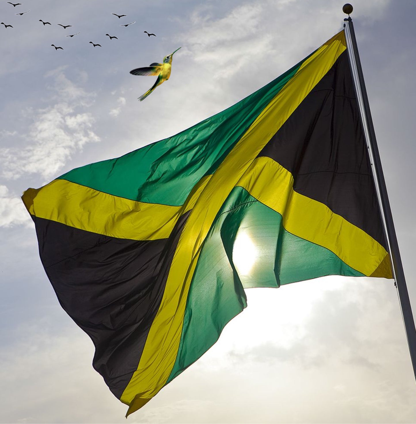 Jamaica flag stainless steel pendant necklace
