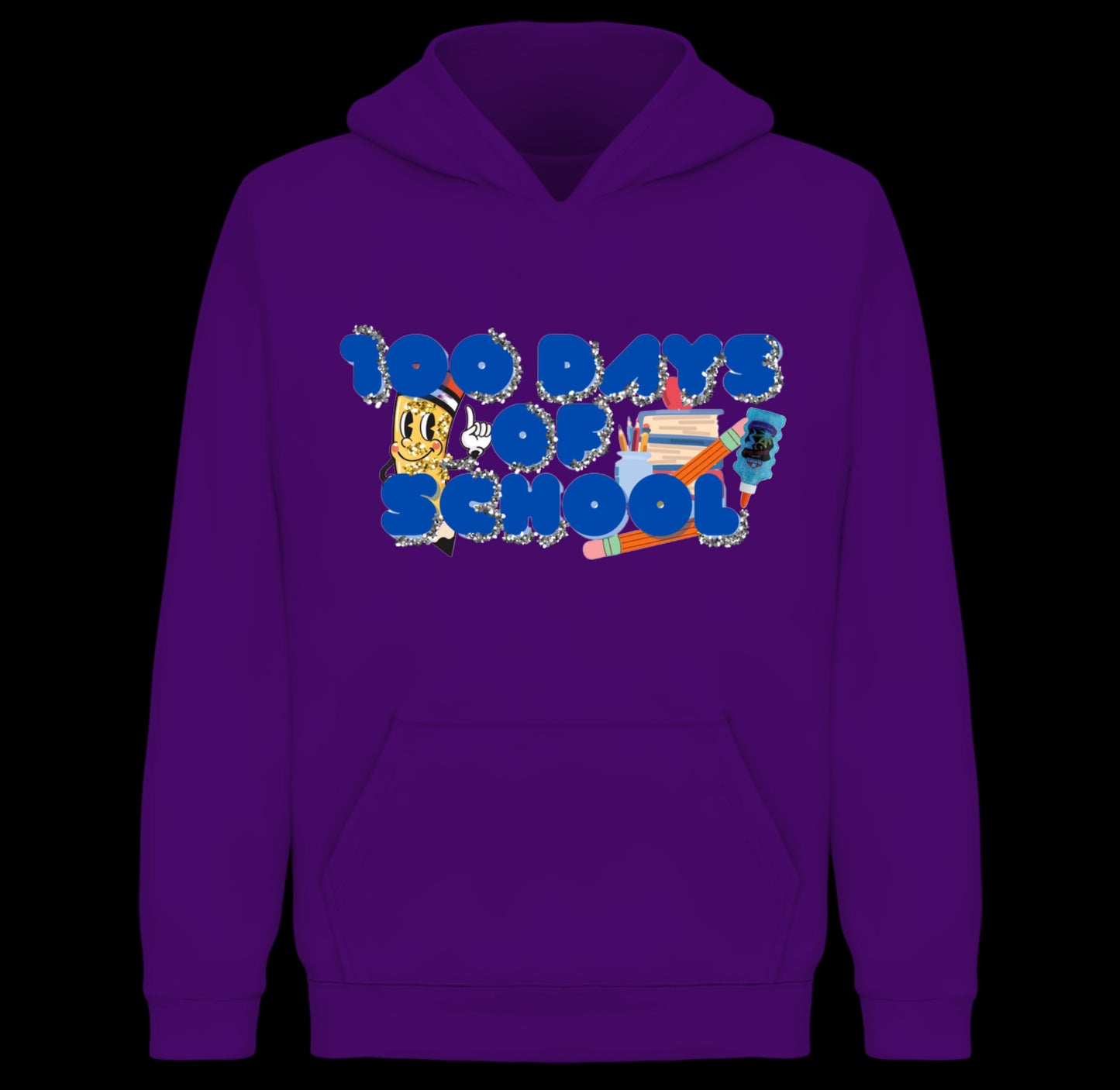 Hoodie 100 days of school custom made.