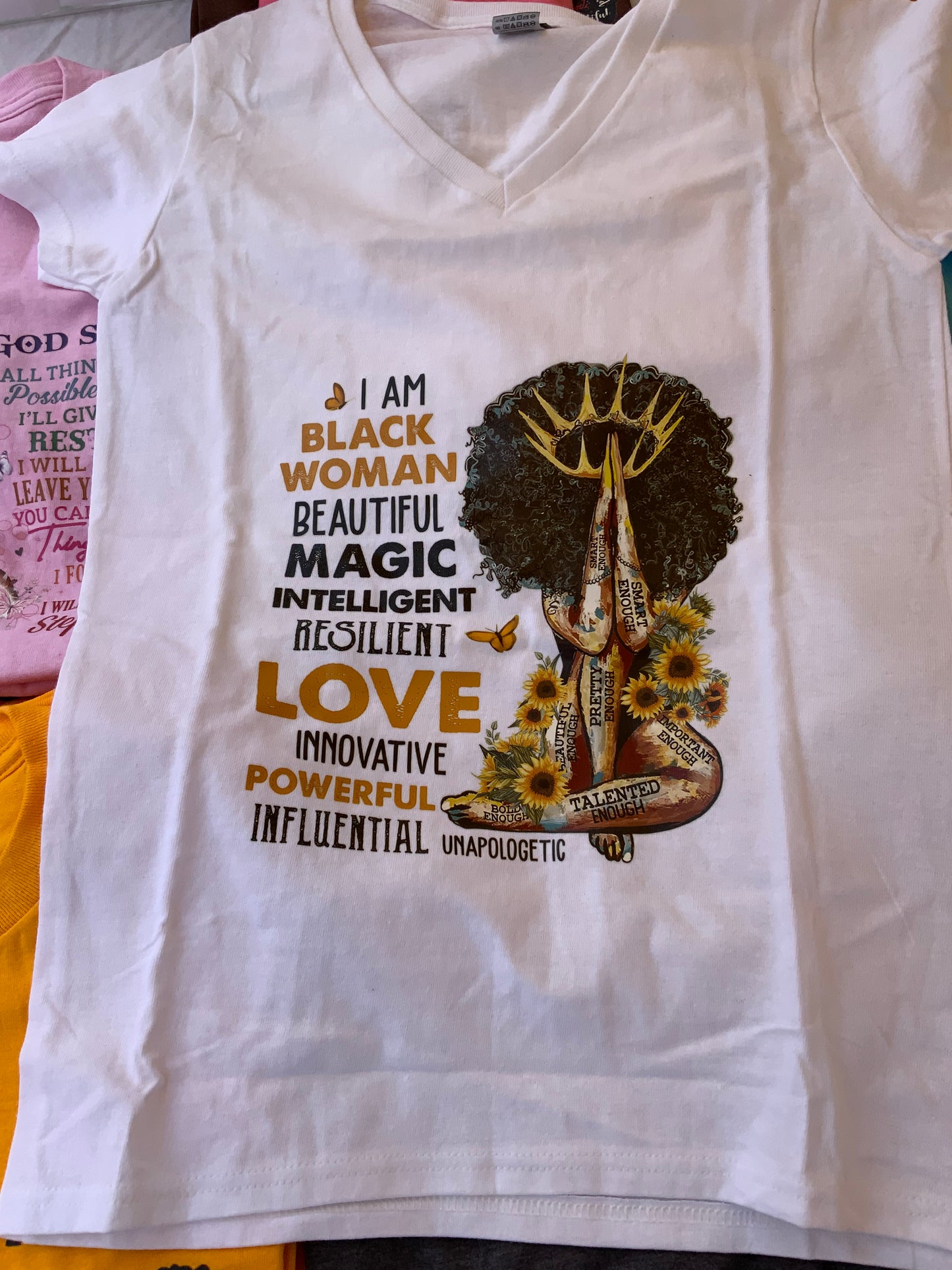 I am black woman cotton t shirt