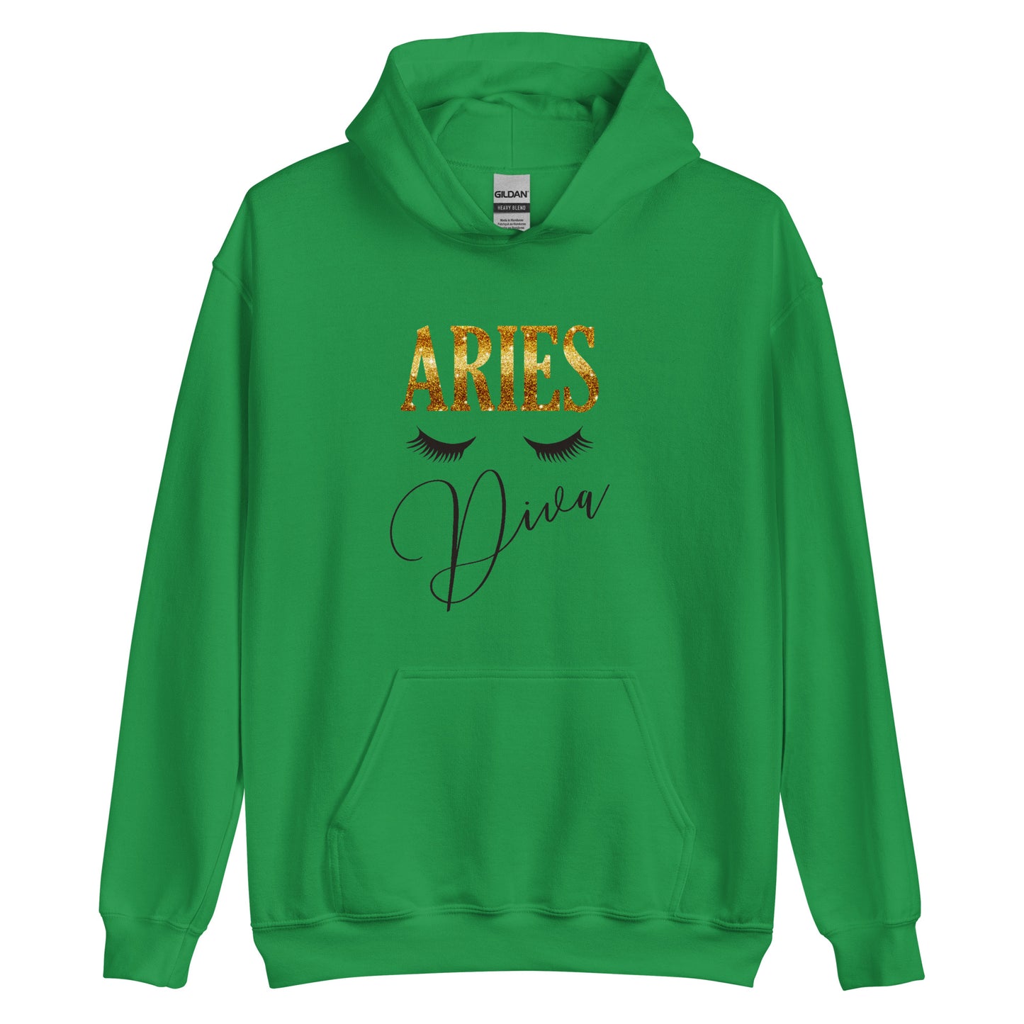 Unisex heavy blend hoodie. Aries Diva. Green