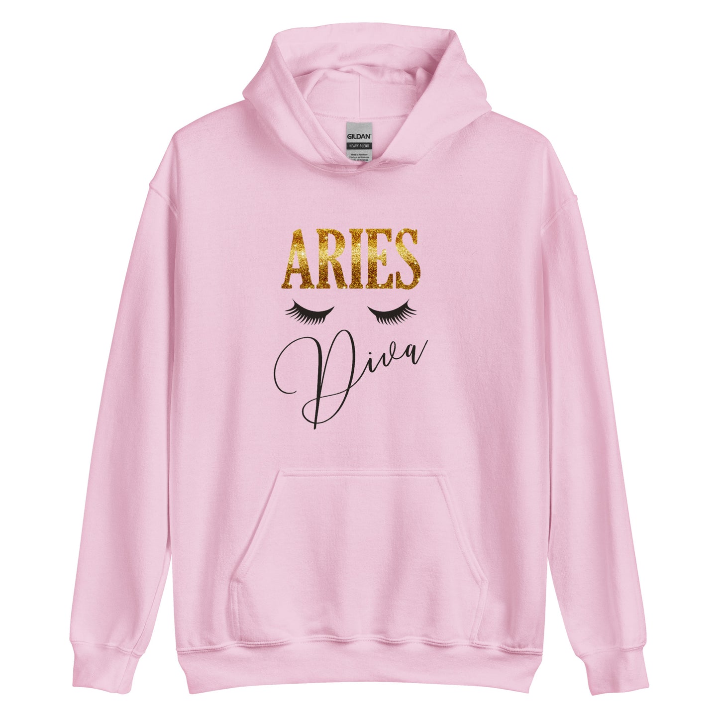 Light pink. Unisex heavy blend hoodie. Aries Diva.