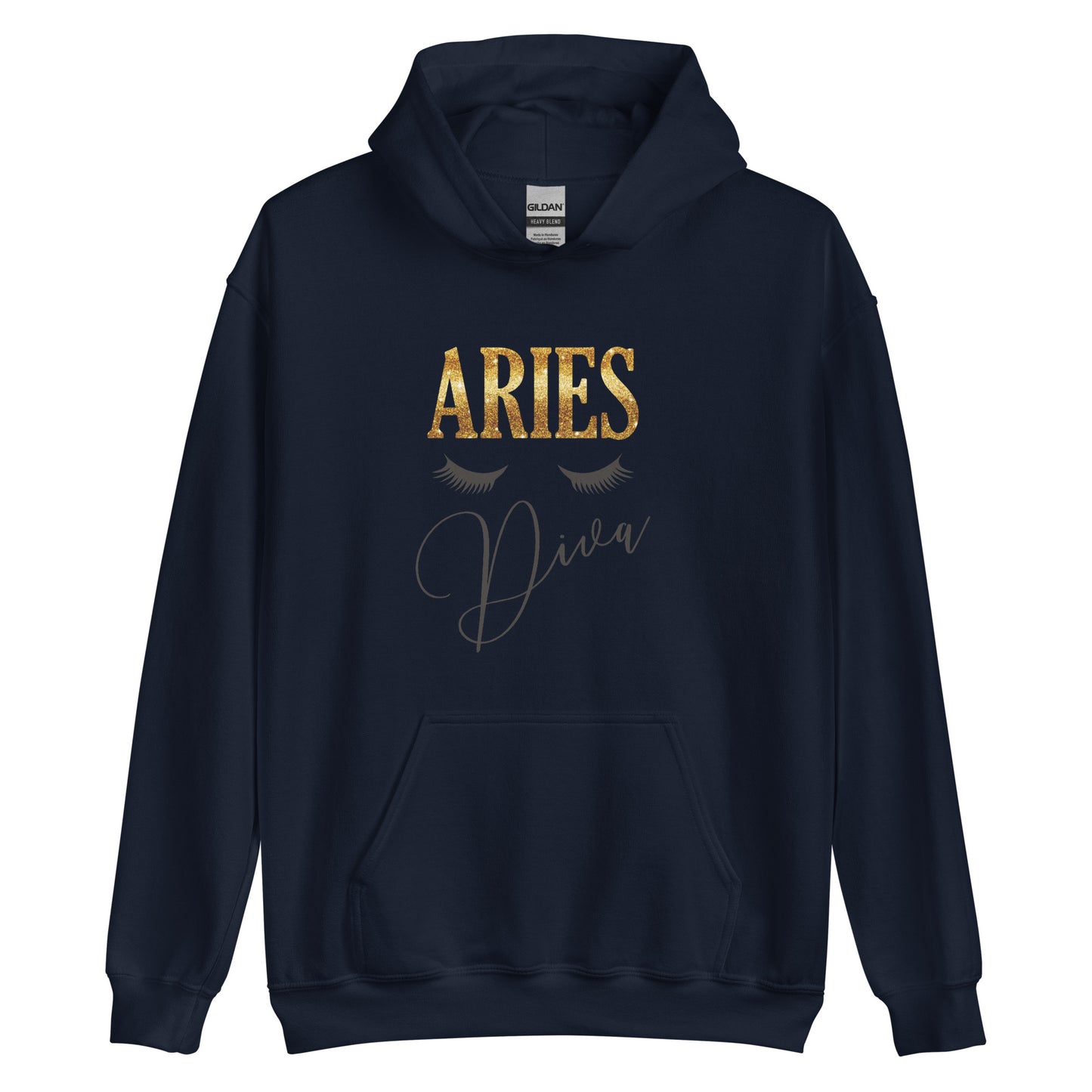 Unisex heavy blend hoodie. Aries Diva. Navy