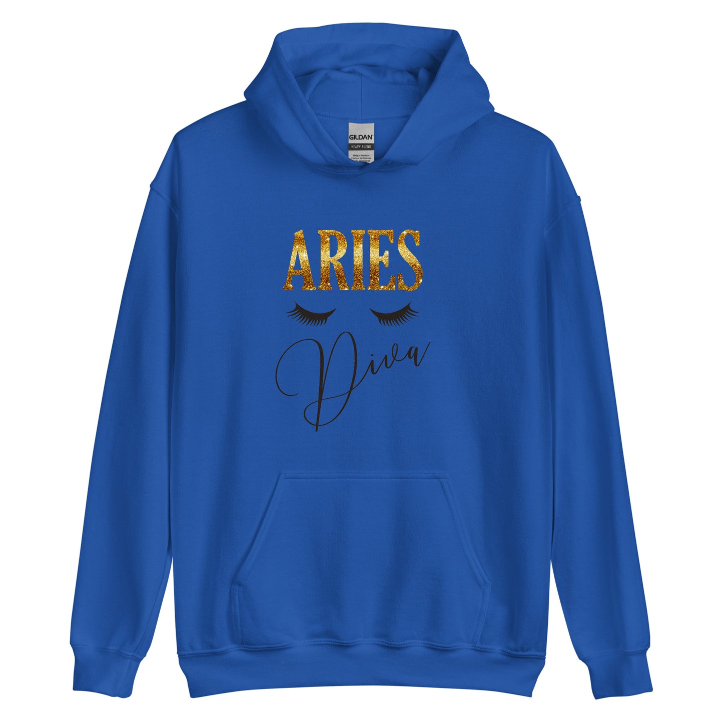Unisex heavy blend hoodie. Aries Diva. Royal blue