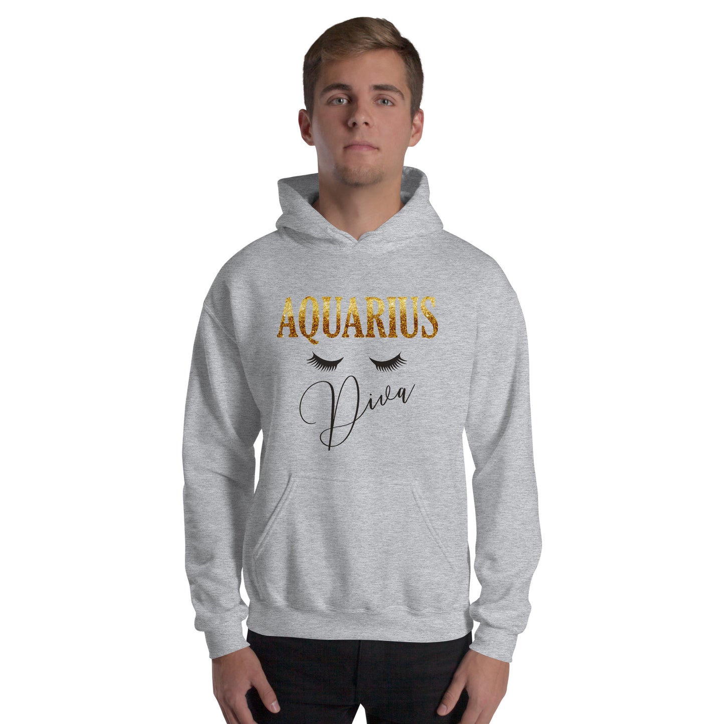 Unisex heavy blend hoodie. Aquarius diva. Sports grey