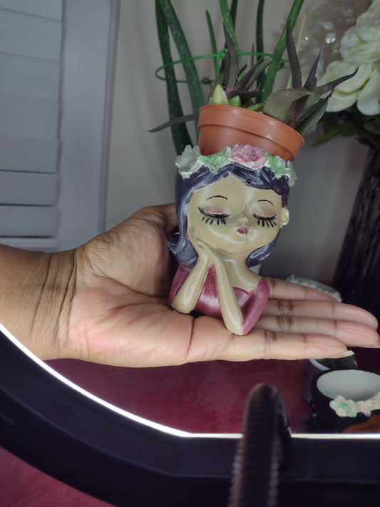 Women cement Head planter (small)