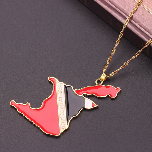 Trinidad and Tobago flag pendant necklace