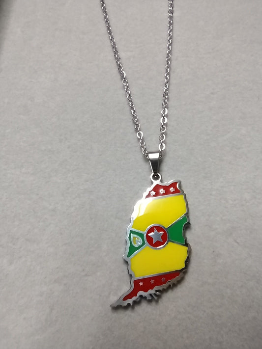 Grenada stainless steel pendant necklace