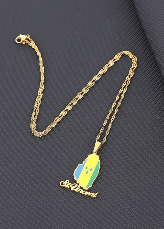 Necklace, stainless steel, Saint Vincent