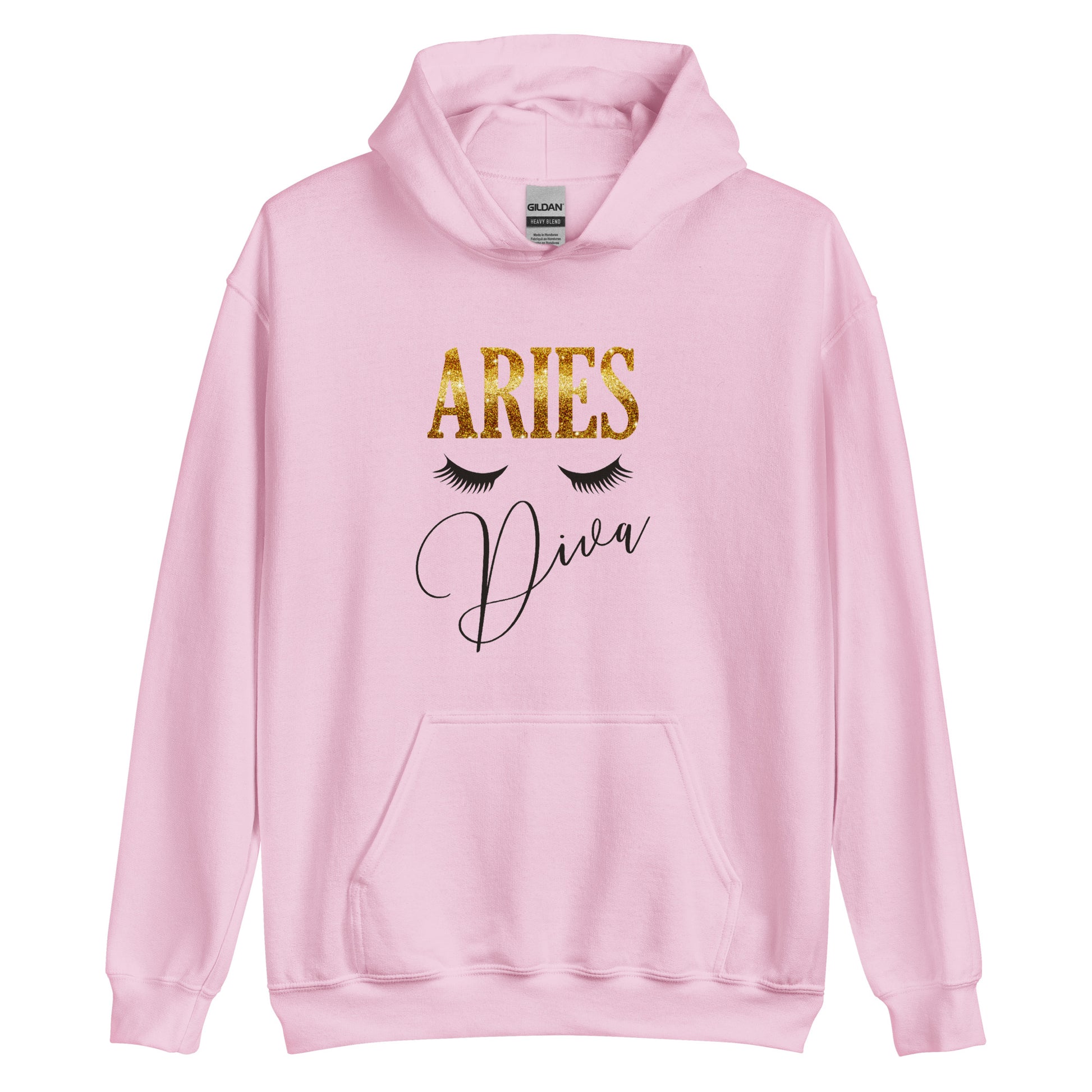 Light pink. Unisex heavy blend hoodie. Aries Diva.
