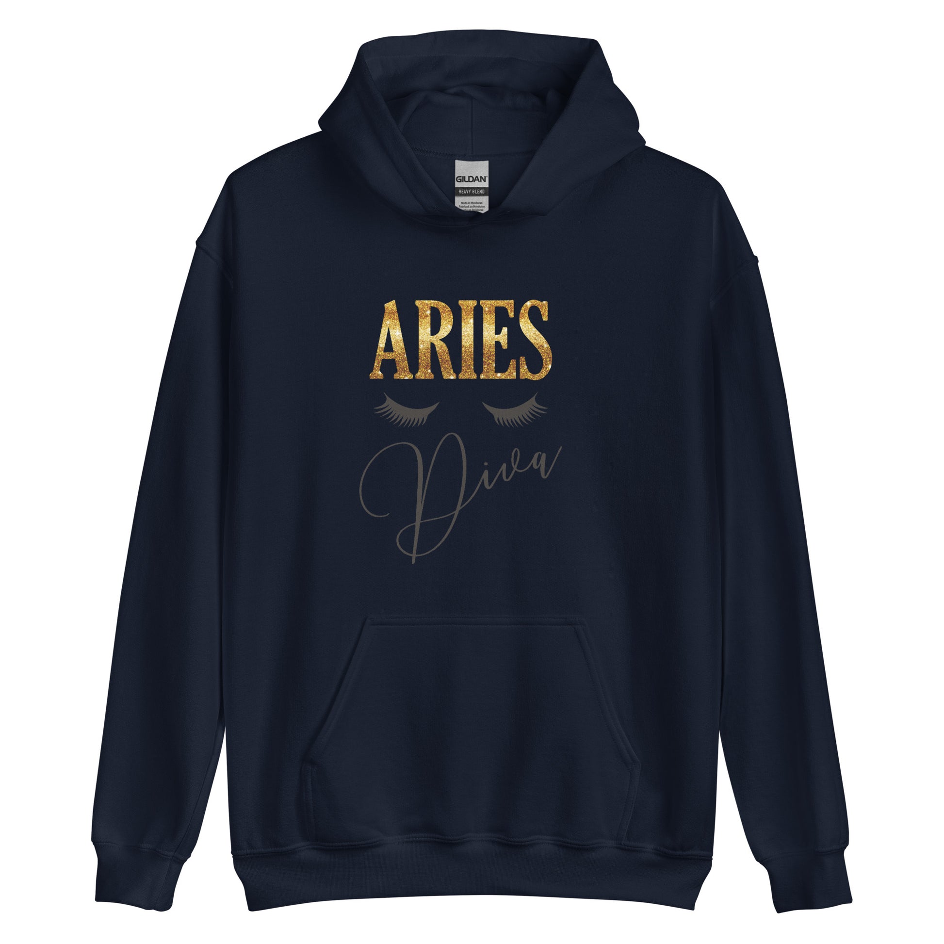 Unisex heavy blend hoodie. Aries Diva. Navy